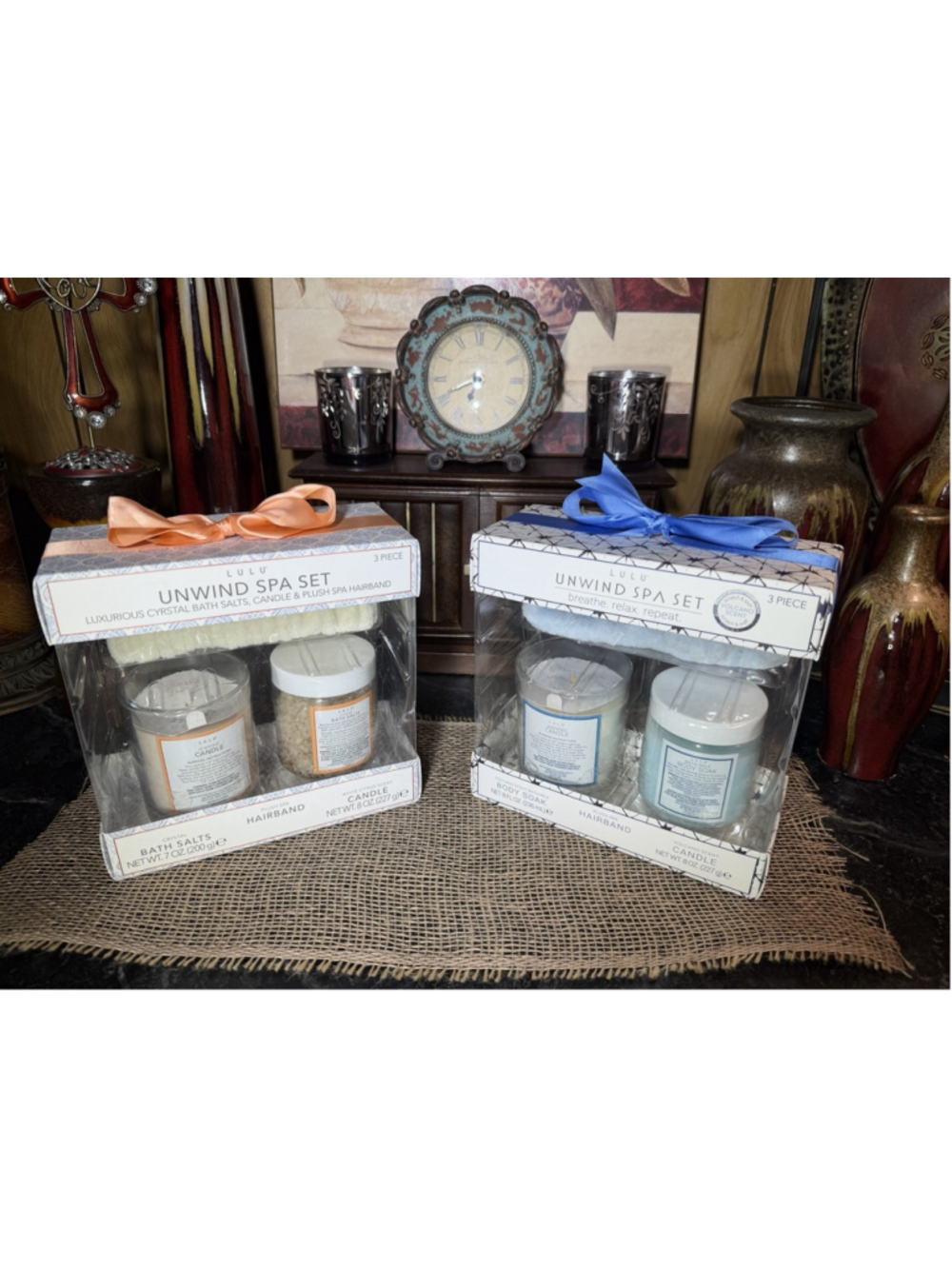 Lot of 2 Lulu Unwind 3-Piece Spa Sets (Volcano & White Citrus Scents) - Picture 2 of 6